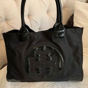 Tory Burch Leather Patent Leather Extra Large Tote